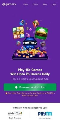Gamezy India – रियल पैसे कमाने वाले गेम